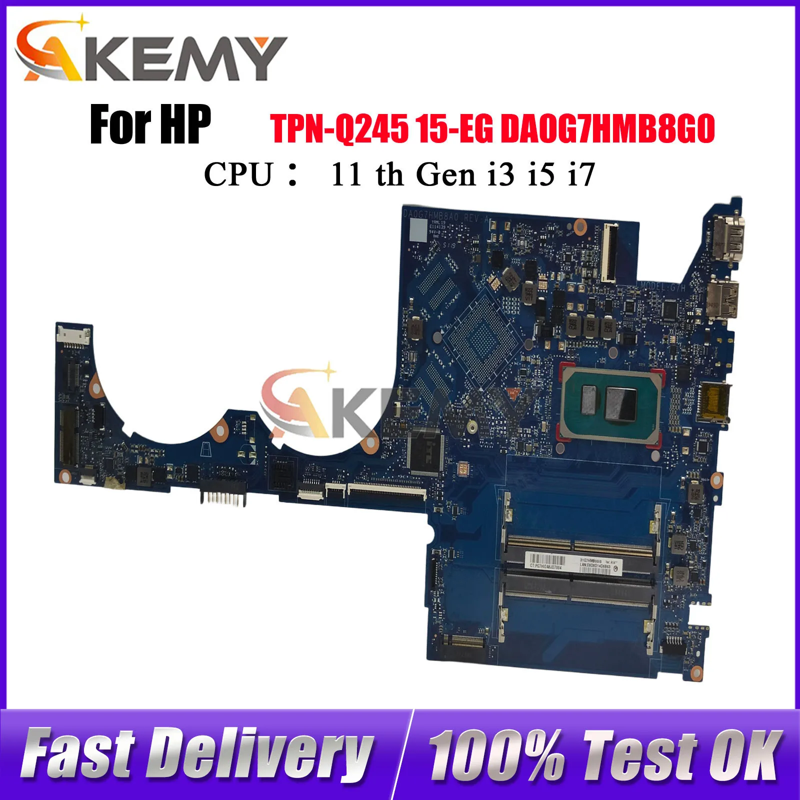 

DA0G7HMB8G0 Laptop Motherboard For HP Pavilion 15-EG 15T-EG With i5 i7 11th Gen CPU M16350-601 M74948-601 100% Fully Tested