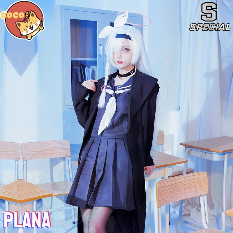 Game Blue Archive Plana Cosplay Costume Blue Archive Purana Cosplay Costume School Jk Uniform and Cosplay Wig CoCos-S