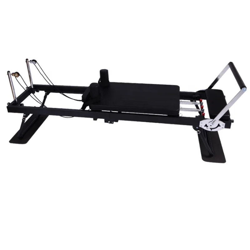 

Queenlife New Design Home Fitness Yoga Core Bed Portable Folding Black Aluminum Pilates Reformer Machine For Yoga Studio