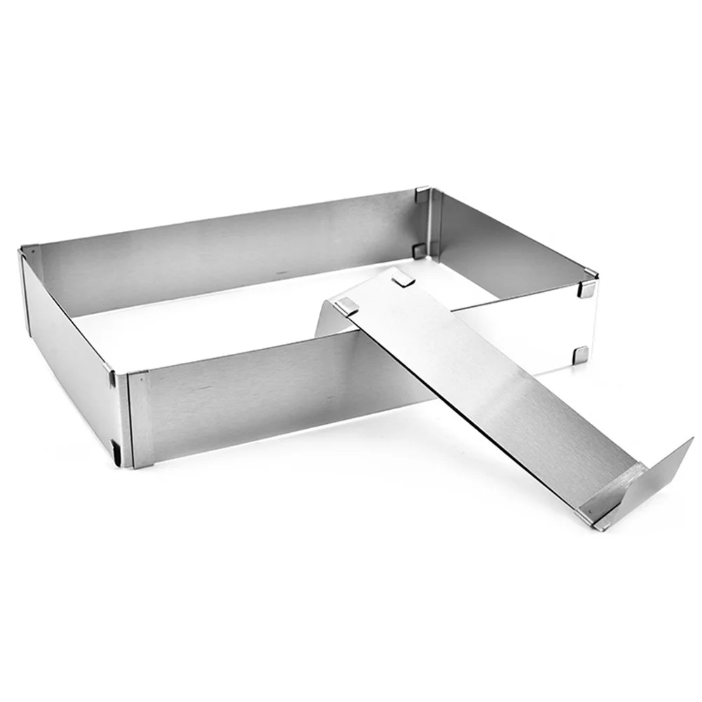 

Adjustable Square Cake Mold Stainless Steel Baking Ring DIY Mousse Pastry Cutter Heat Resistant Easy Wash Stainless Cake Mold