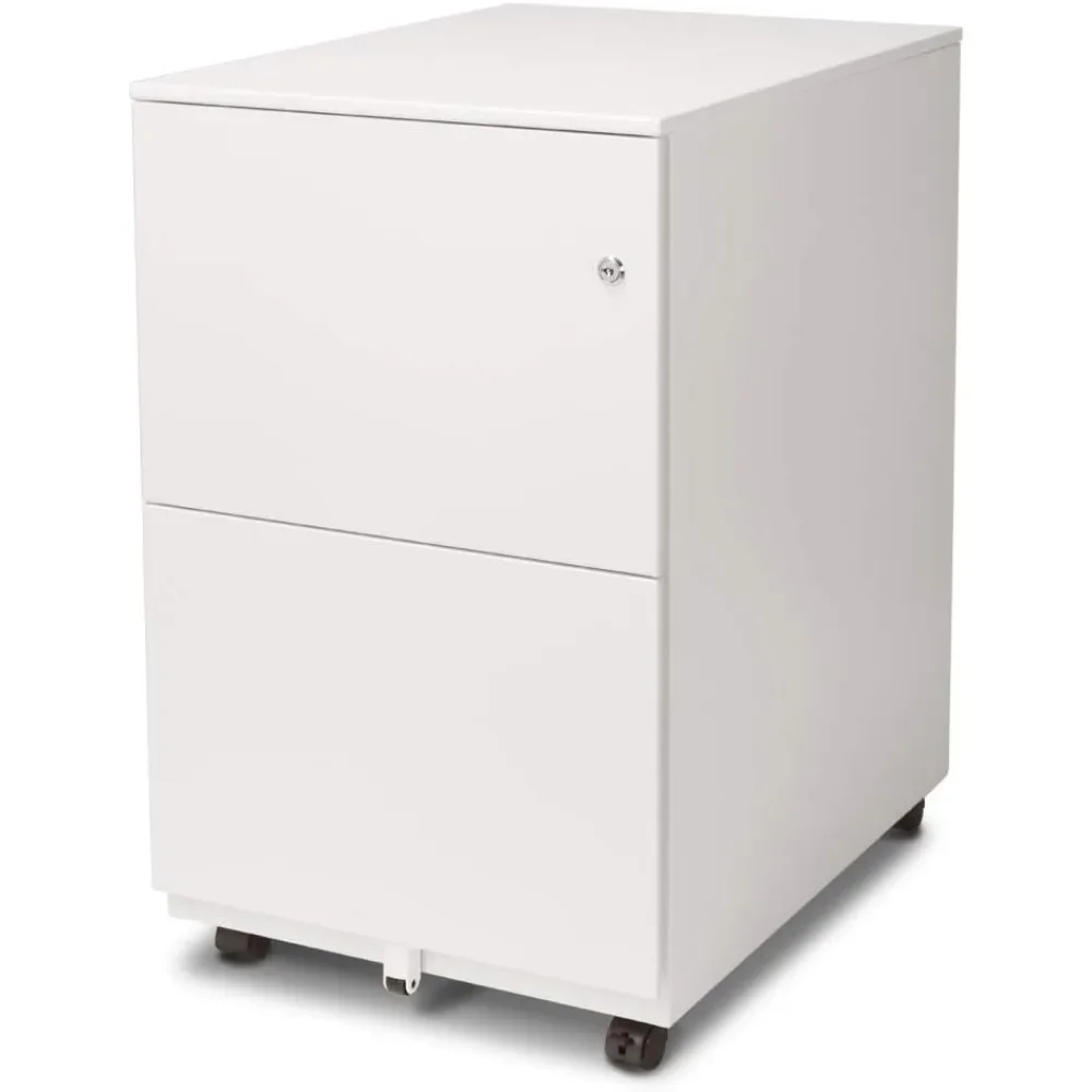 

Modern Soho Design 2-Drawer Metal Mobile File Cabinet with Lock Key/Fully Assembled, White