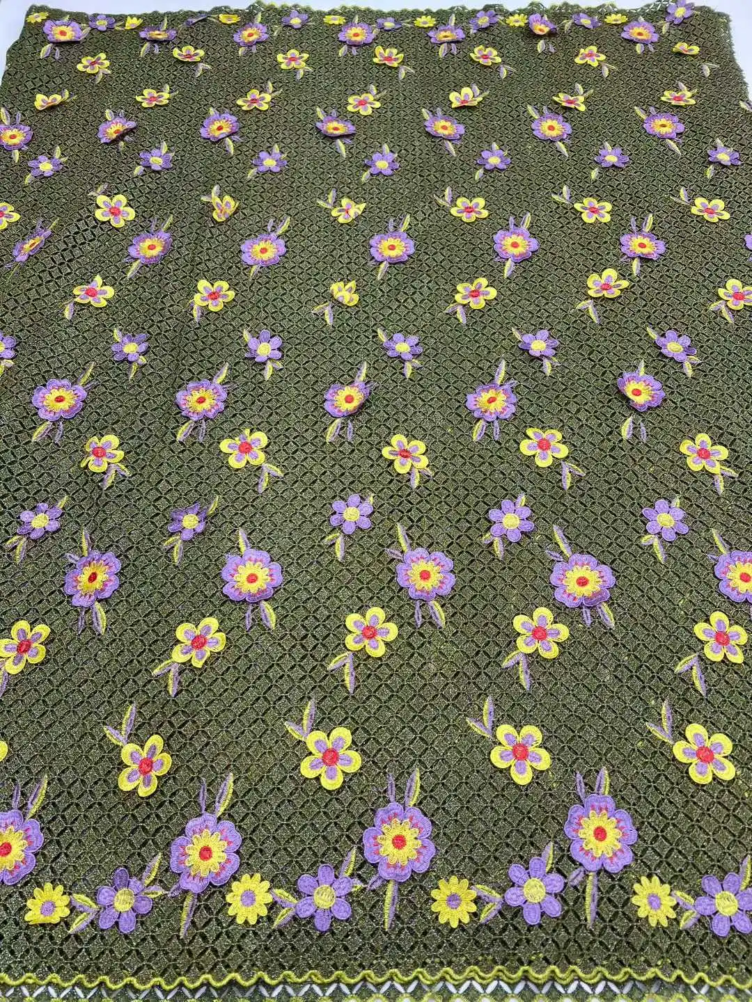 Nigerian 3D Embroidered Water Soluble Lace Fabric African Guipure Cord 2026 Latest Style for Sewing Women's Dresses 5 Yards