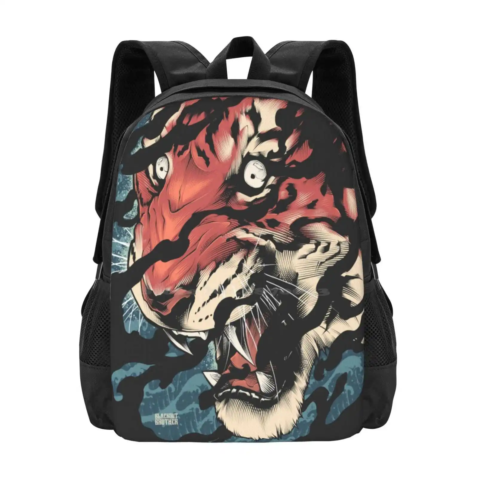 Tora-Japanese Tiger Tattoo Art Pattern Design Laptop Travel School Bags Tiger Art Tiger Tattoo Animal Tattoo Japan Tattoo