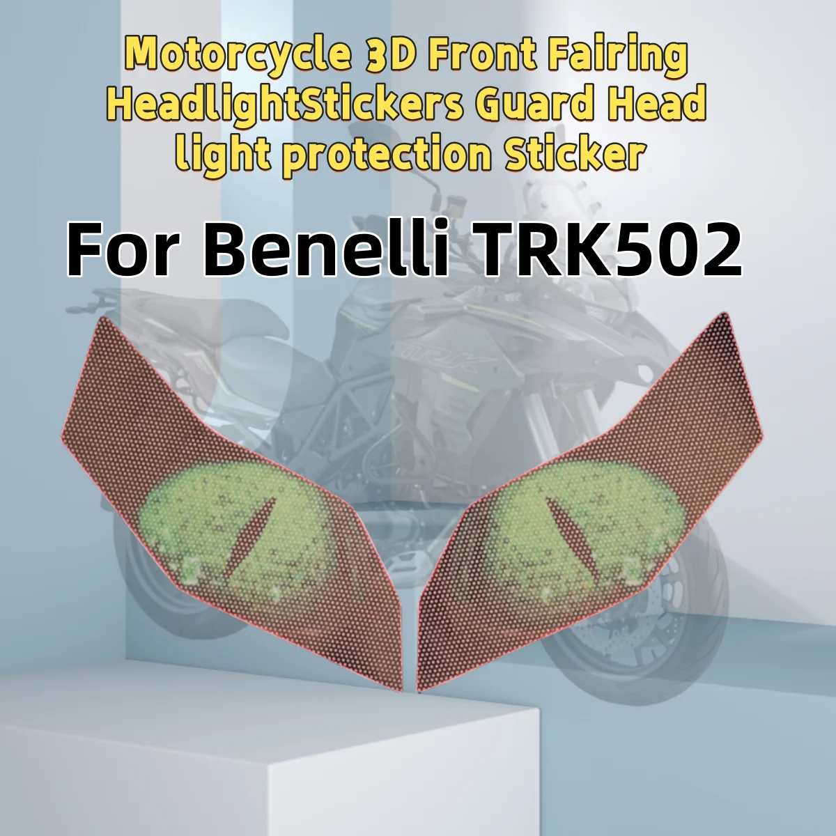 

HeadlightStickers For Benelli TRK502 TRK 502 Motorcycle Accessories 3D Front Fairing Headlight Sticker Guard Sticker