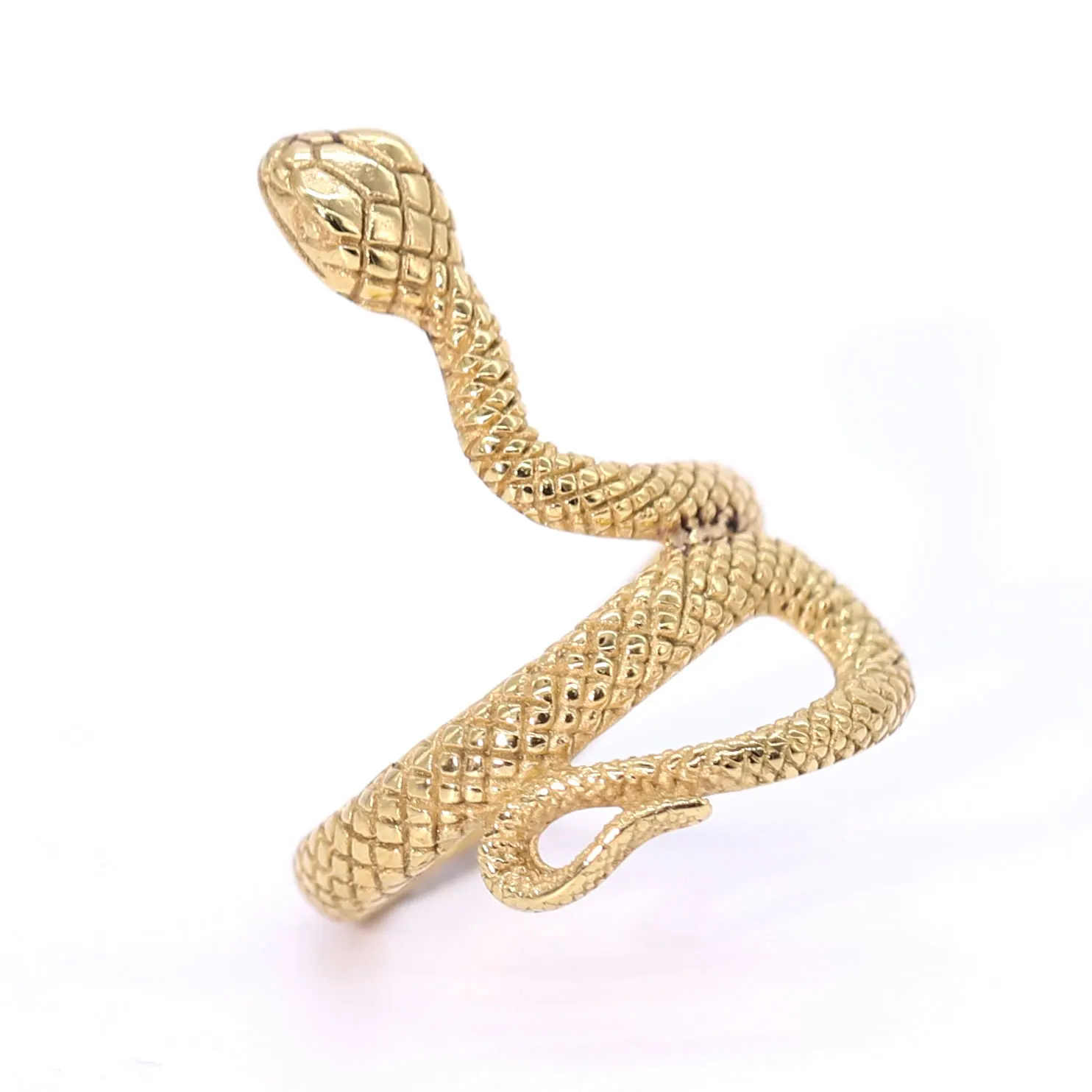 

Snake Ring Animal Punk Jewelry Stainless Steel Adjustable Ring for Men and Women