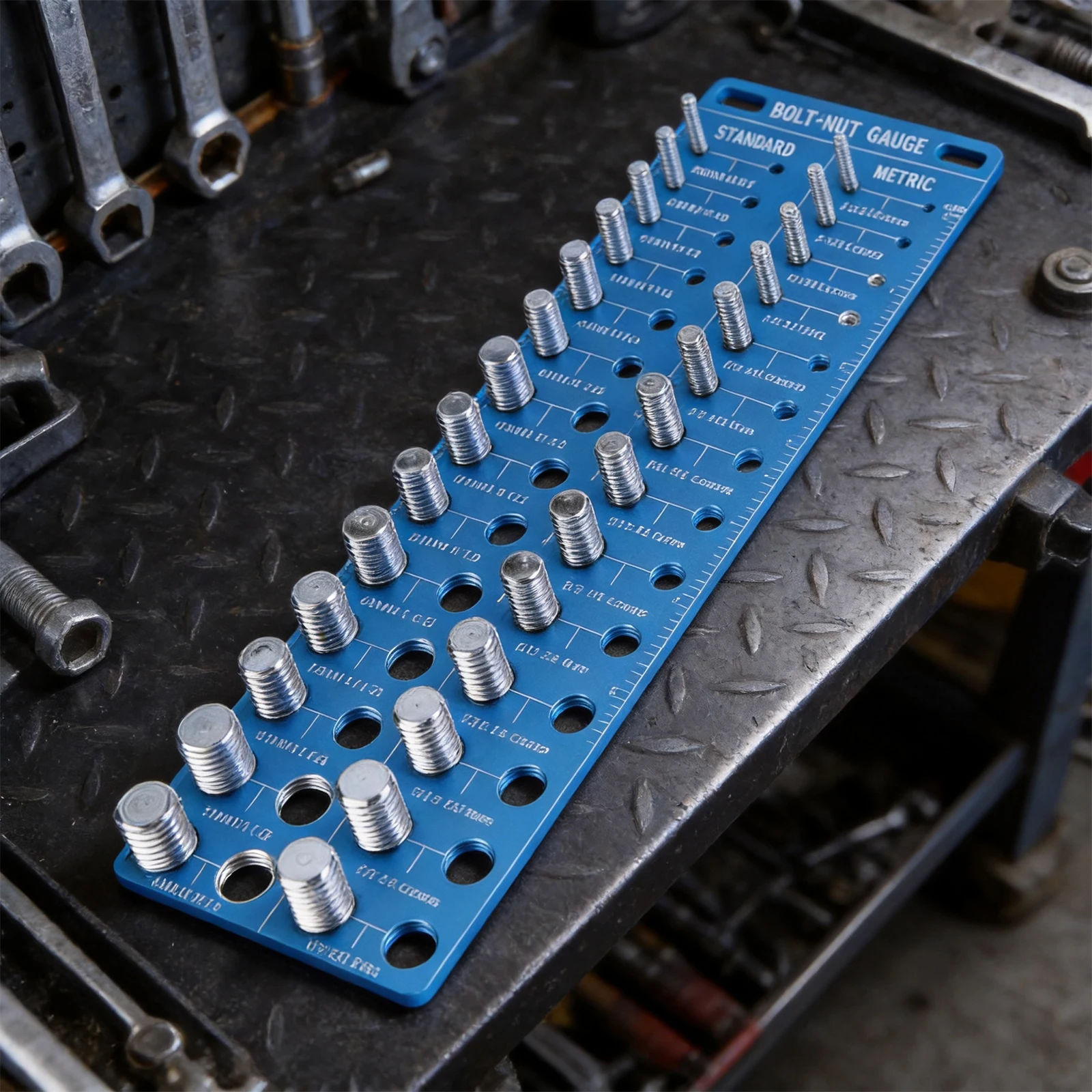 Nut and Bolt Identifier Gauge with 14 Standard & 14 Metric Thread Gauge Screw Size Checker for Quickly Identify Thread Sizes