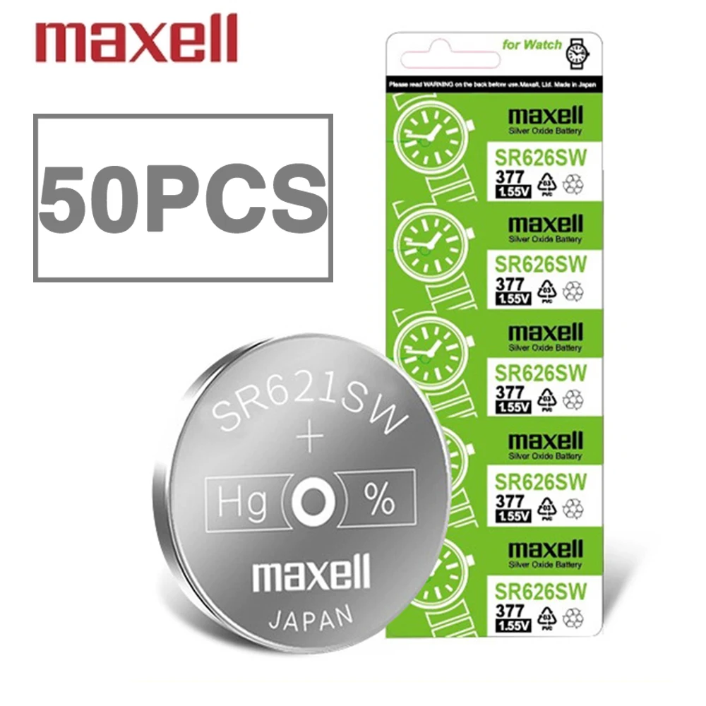 

50PCS Original-MAXELL AG1 SR621SW LR621 364 164 531 SR621 SR60 CX60 Button Battery for Watch Toys Remote Cell Coin Batteries