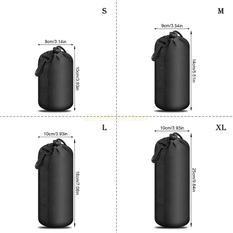 F62C 4PCS Caixa à prova d'água Bag cordão vintage DSLR Bag lente macia Caixa capa para a bolsa câmera viajante