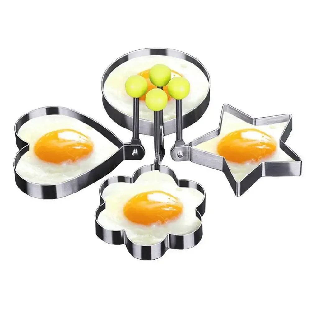 New Stainless Steel Fried Egg Mold Heart Pancake Maker Breakfast Baking Omelette Rings Cooking Tools Kitchen Accessories Gadget