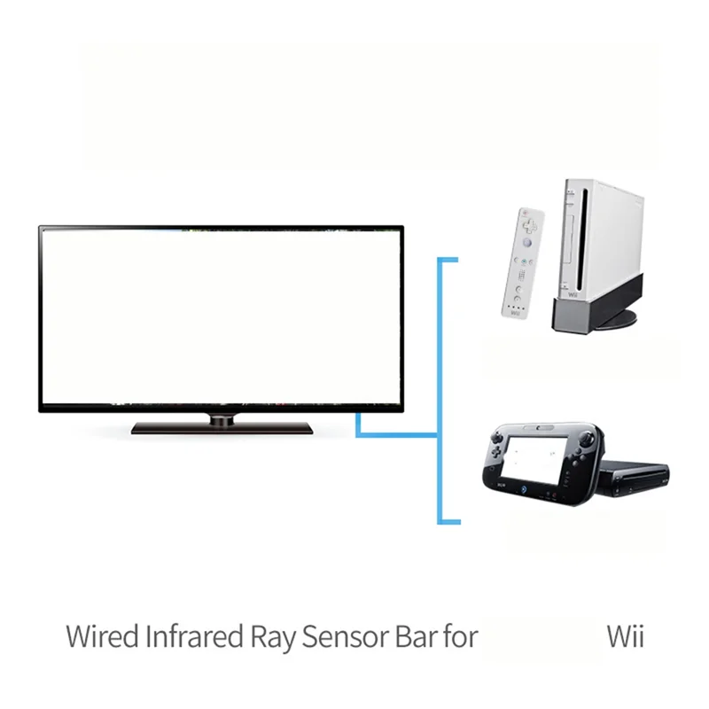 สําหรับ Wii Sensor Bar Silver Sensor Bar พลาสติก Sensor Bar เครื่องรับสัญญาณแบบมีสาย IR สัญญาณ Ray ปลั๊ก USB สําหรับ Nitendo Remote-Y4