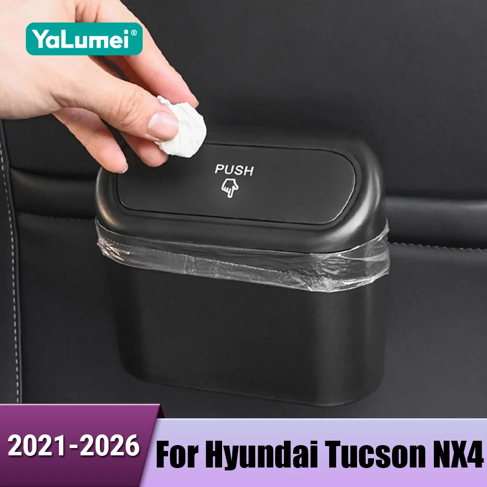2Pcs Auto Rücksitz Hängen Müll Bin Mülleimer Für Hyundai Tucson NX4 2021 2022 2023 2024 2025 2026 hybrid N Linie Zubehör