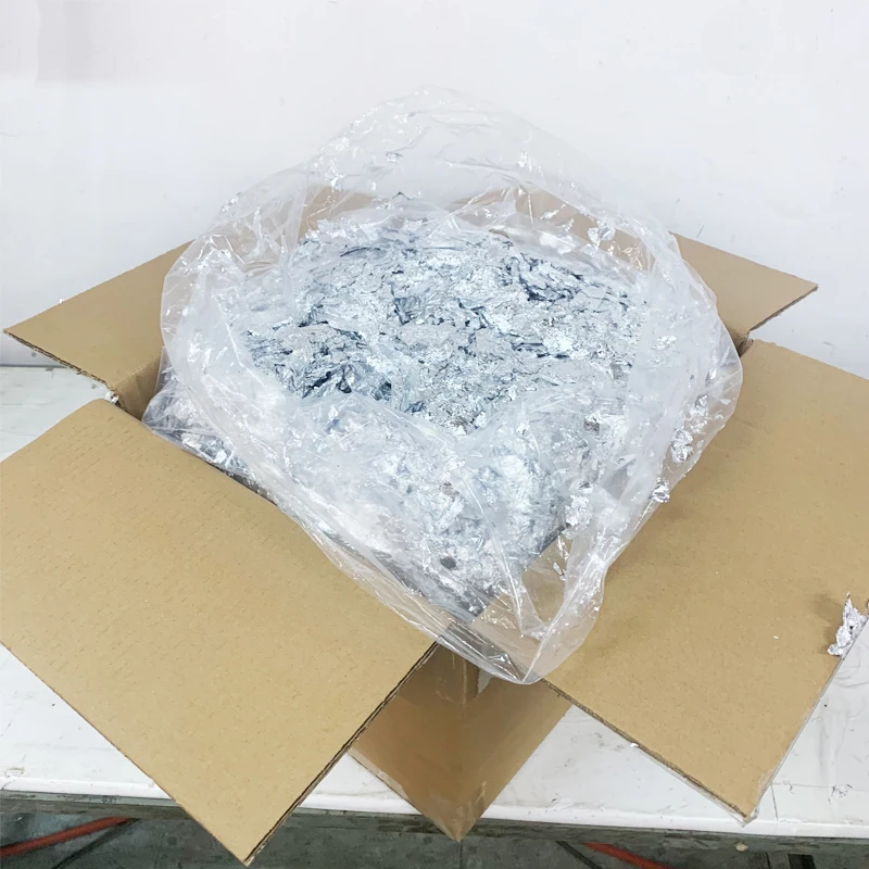 Serpihan Daun Perak Aluminium Lembut Dekorasi Seni Kerajinan Bahan Serpihan Lukisan 1Kg Serpihan Daun Perak Imitasi