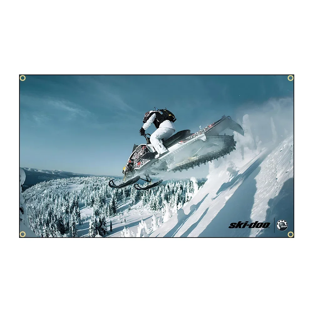 90x150cm 3X5FT Brp Snowmobile S-ski-doos Flags Polyester Digital Printing Banner for Garage Wall Art Out Door Decoration