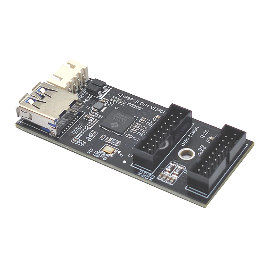 19pin do typu E + 19Pin płyta główna 1 do 2 Splitter USB 3.2 GEN 1 piasta konektor A-KEY 19Pin do podwójnej karty rozszerzeń 19P