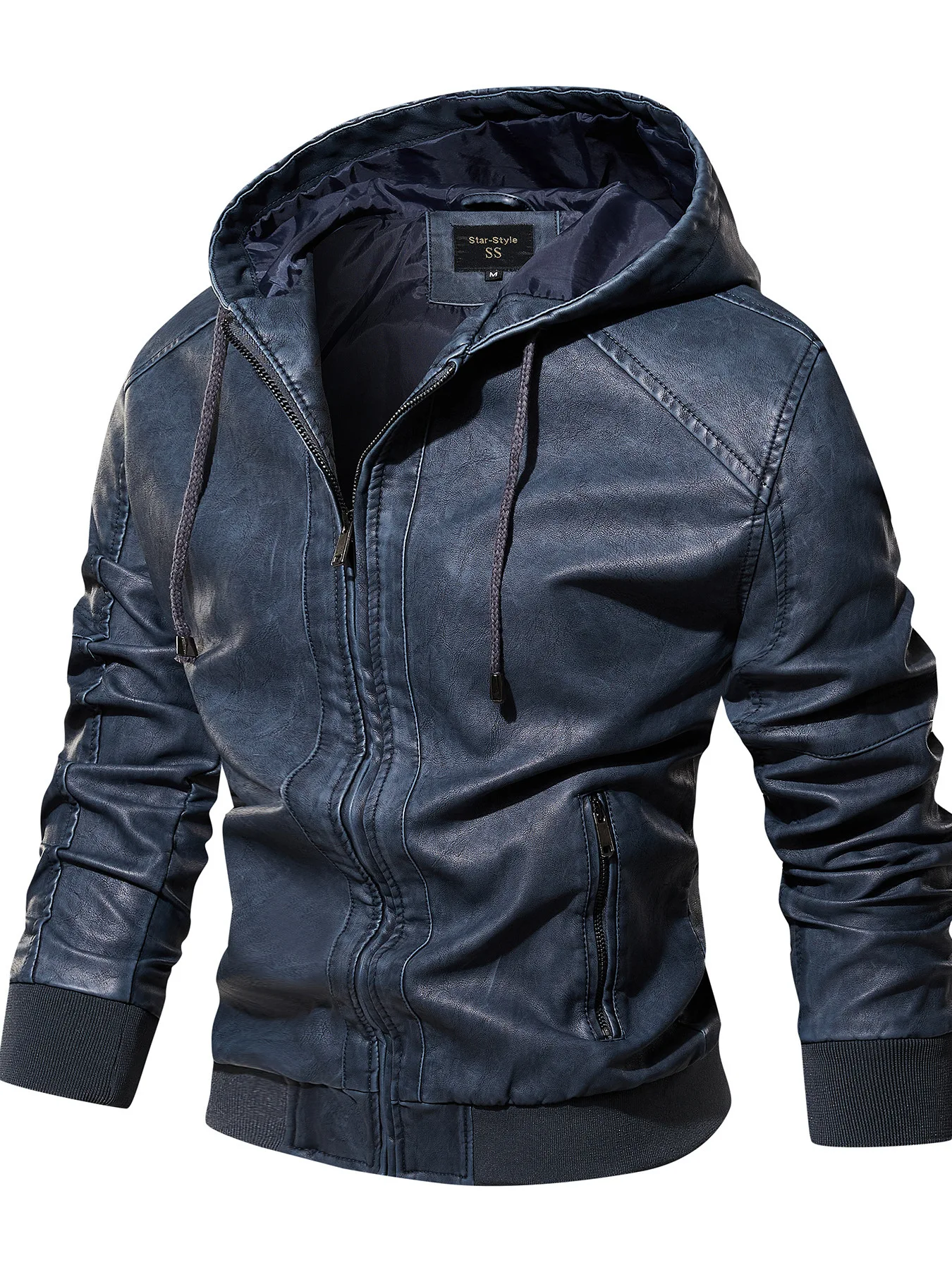 Washed Leather Jacket Men's Fourth Generation Water Washed Men's Leather Coat Cross-Border Premium Leather Jacket Long Coat