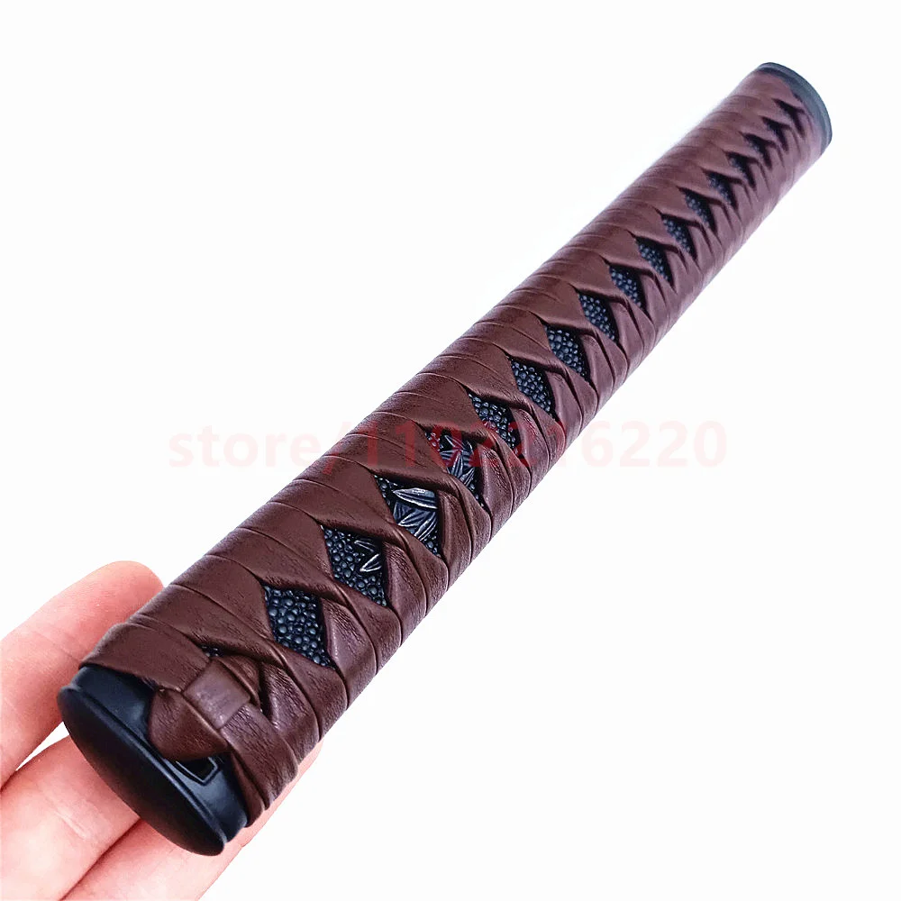 Exquisite 30cm Tsuka Handle Hilt Alloy Fuchi Kashira Menuki For Real Japanese Japan Samurai Katana Sword Fittings Parts Brown