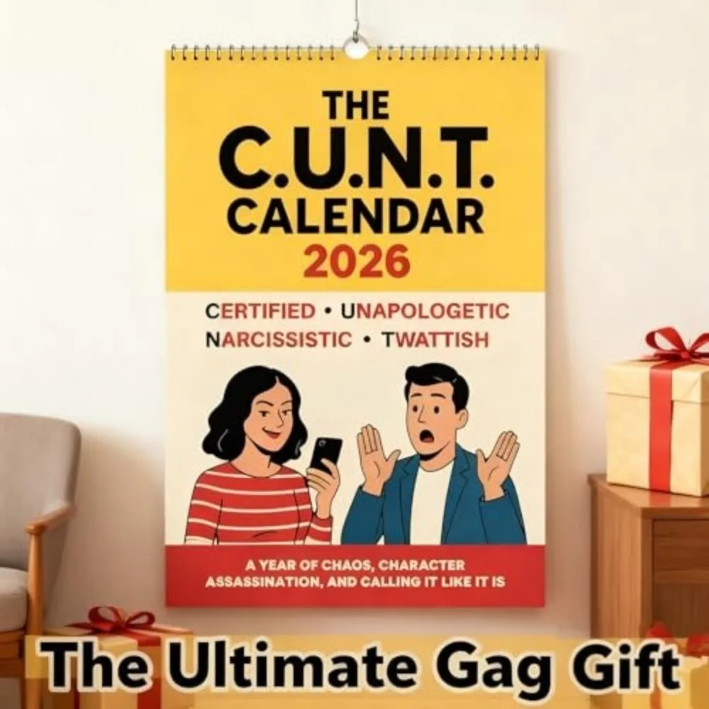 2026 C.U.N.T. Calendar English Version Thick Paper Attitude Wall Calendar 12 Months Wall Mount Funny Adult Calendar