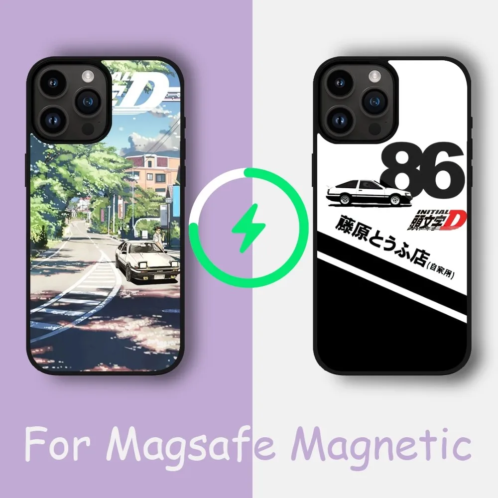 Bilibili Initial D Phone Case For iPhone 15 14 13 12 11 Pro Max Plus Phone Magnetic for Macsafe Cases Cover