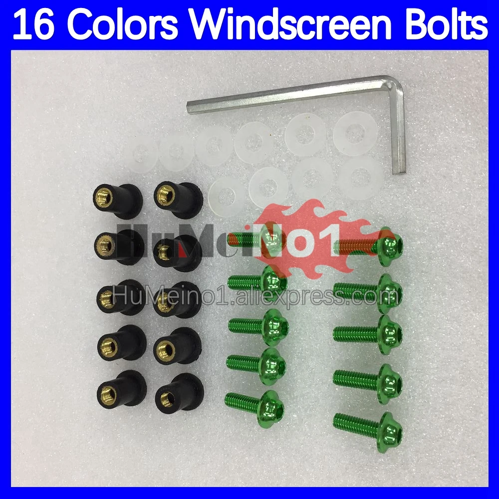 31pcs Motorcycle Windscreen Bolts For KAWASAKI NINJA ZX-11R ZX11 R ZZR1100 ZX11R 90 91 92 1990 1991 1992 Windshield Screws Nuts