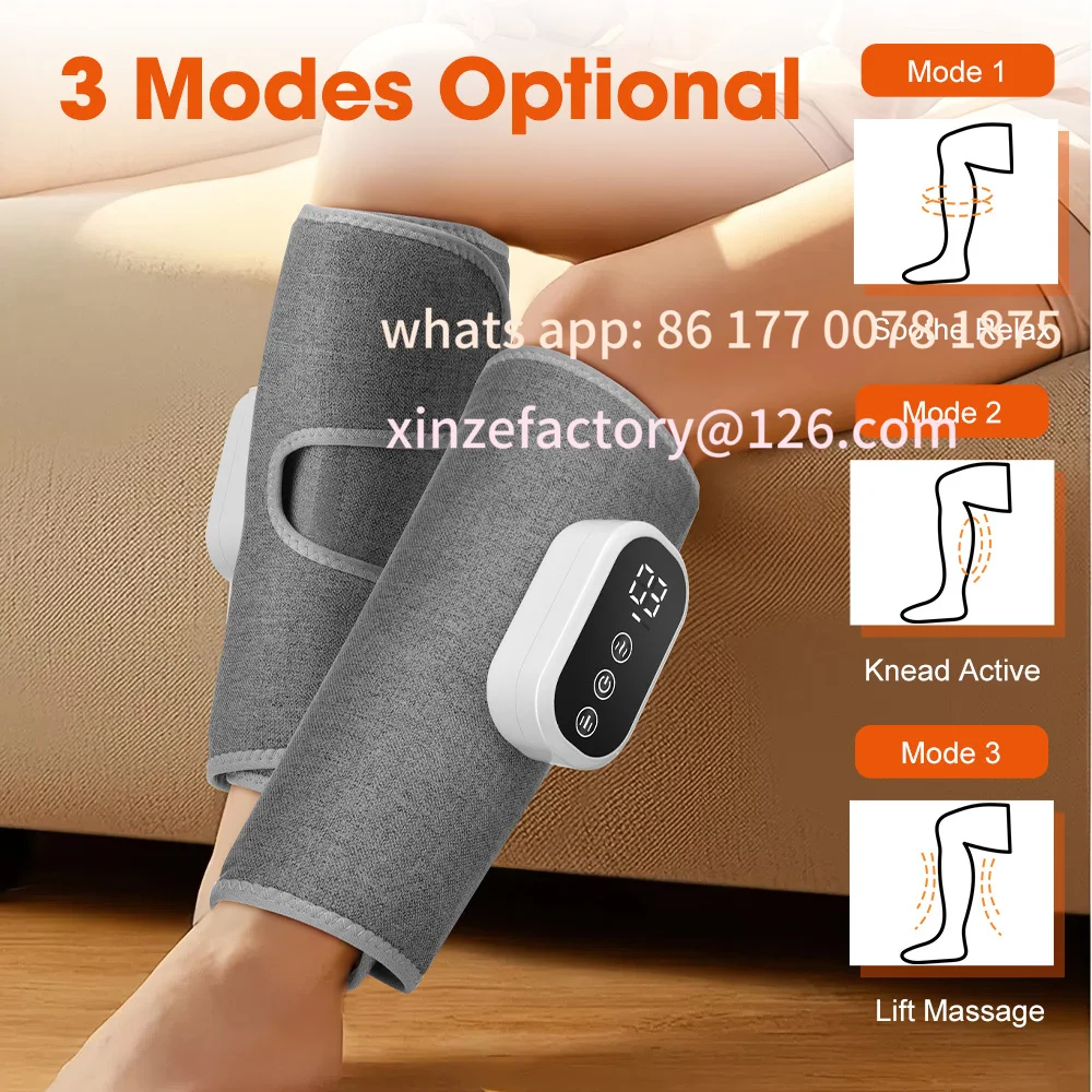 

Customizable Wireless 360° Air Pressure Calf Massager Hot Compress Electric Airbag Compression Leg Massage Machine Foot