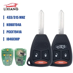 LIXIANG KOBDT04A ID46 315/433 Mhz Remote Car Key For Dodge RAM JEEP Commander Compass Grand Cherokee Liberty Wrangler Chrysler