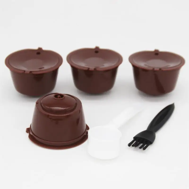 Reusable Coffee Capsule Filter Cup for Nescafe Dolce Gusto Refillable Caps Spoon Brush Filter Baskets Pod Soft Taste Sweet