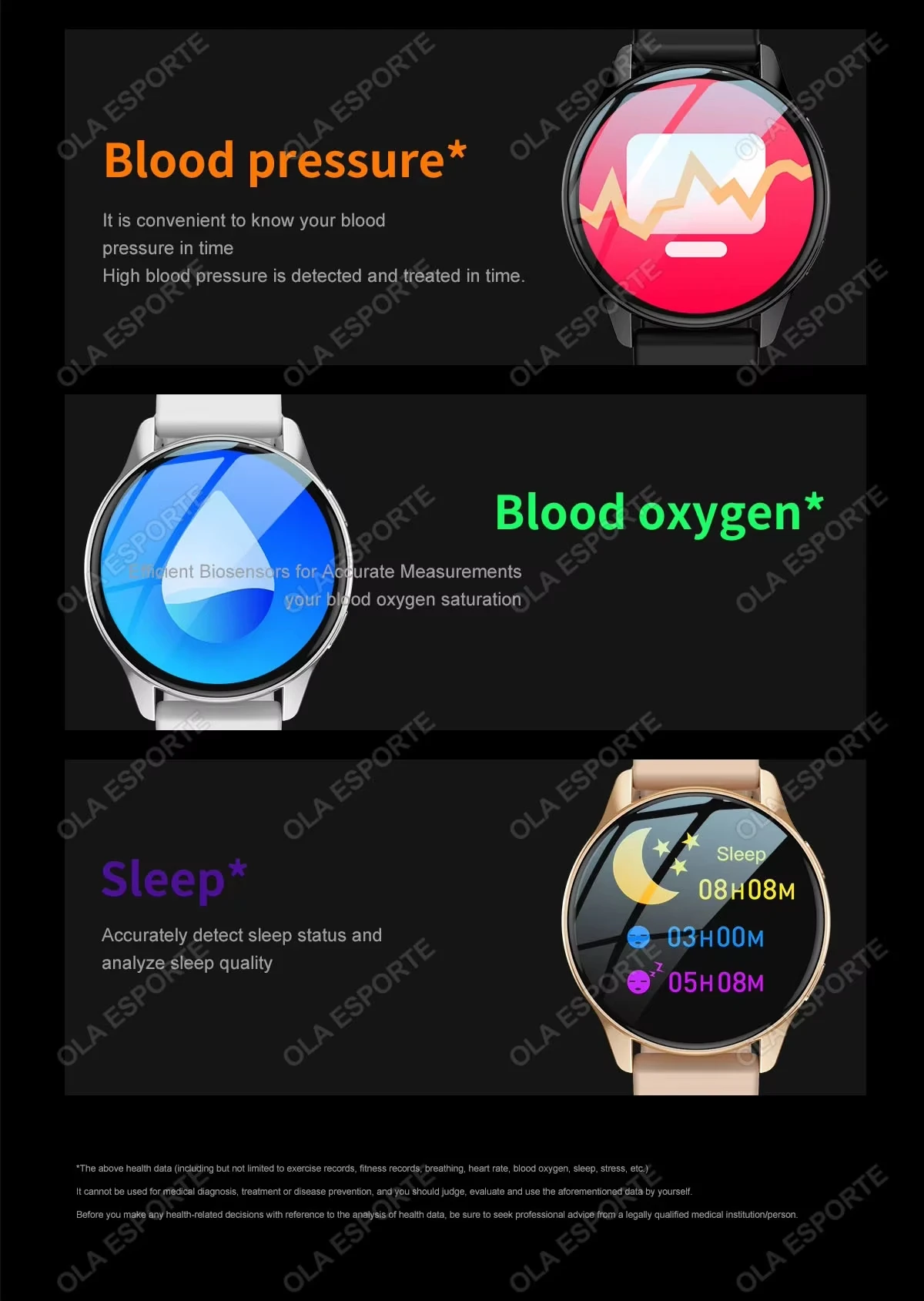 Bluetooth Smartwatch with Activity Tracking, TFT Display and Detachable Silicone Band description 7