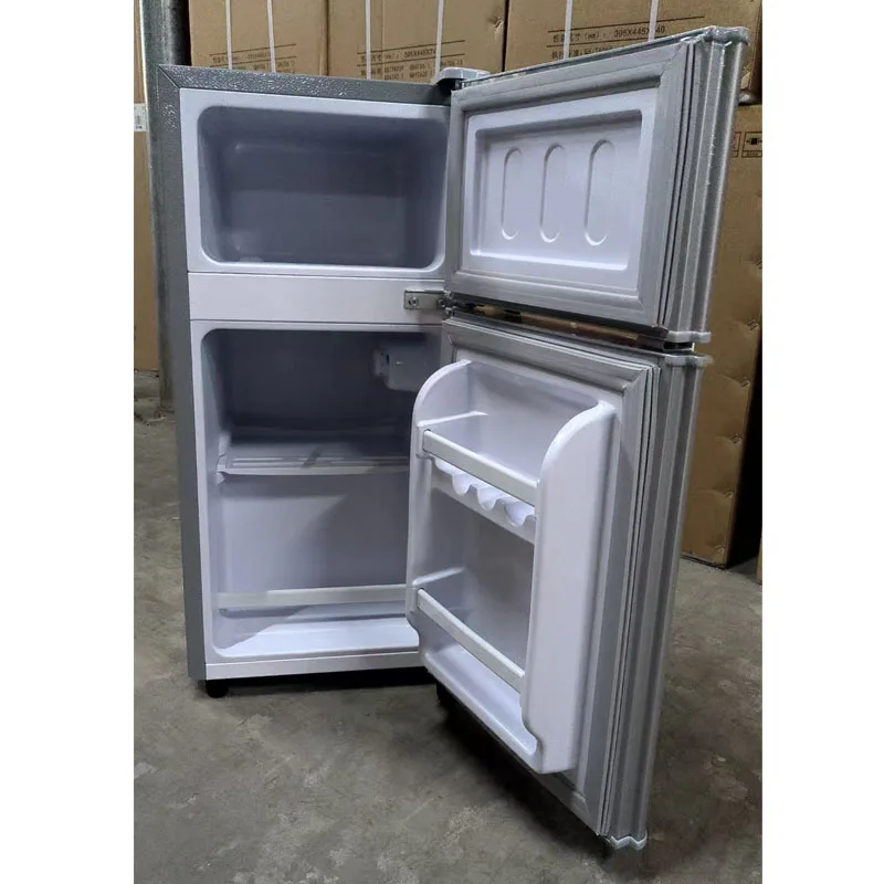 Large Two-Door Mini Refrigerator LED Light Portable Energy-Saving Absorption Feature for Households Dormitories Hotels