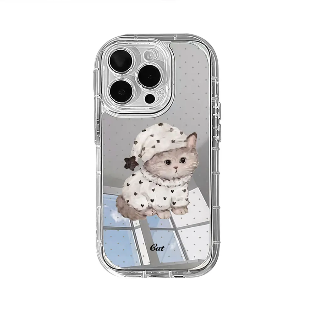 Cute Cat Pajamas Phone Case For iPhone 16 15 18 17 13 12 11 14 Pro Max X XS XR 7 8 15 16 Plus Air Shockproof Silicone Soft Cover view 6