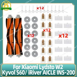 Compatible con Xiaomi Lydsto W2 / Kyvol Cybovac S60 / Blaupunkt Bluebot OMEGA / inic iX10, cepillo lateral, filtros Hepa, piezas de mopa