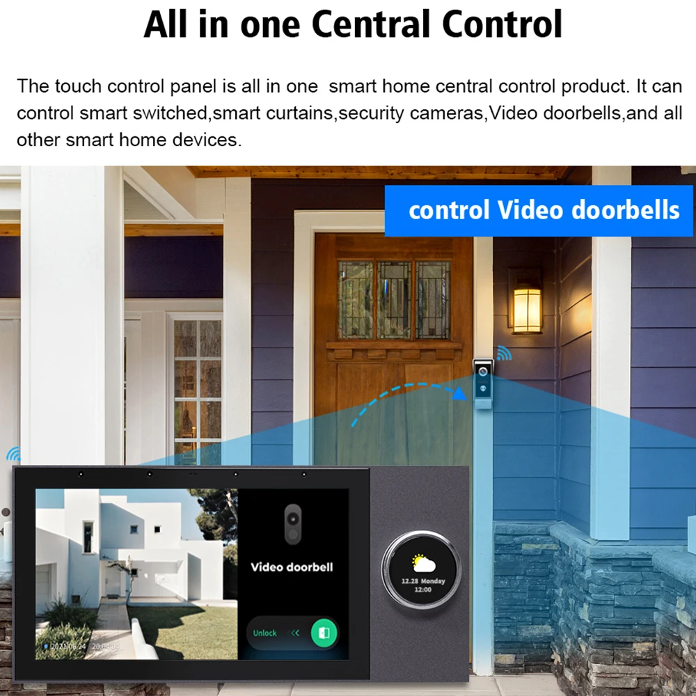 Tuya Smart Home pannello di controllo Zigbee Gateway schermo di automazione Bluetooth controllo da 7 pollici dispositivi intelligenti come la tenda