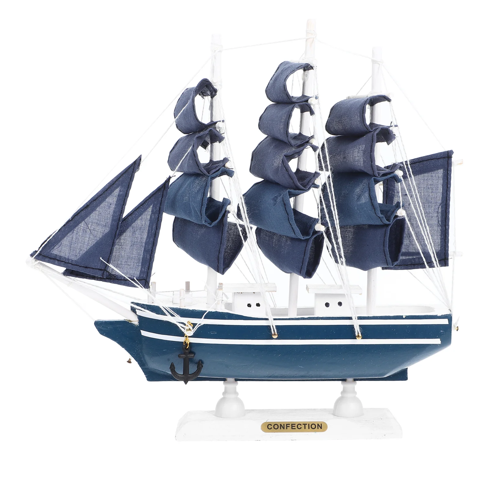 24cm Sailboat Ornament Party Decorations Nautical Ship Model Sailing Building Kit Models for Wooden Gift Desktop Ornaments