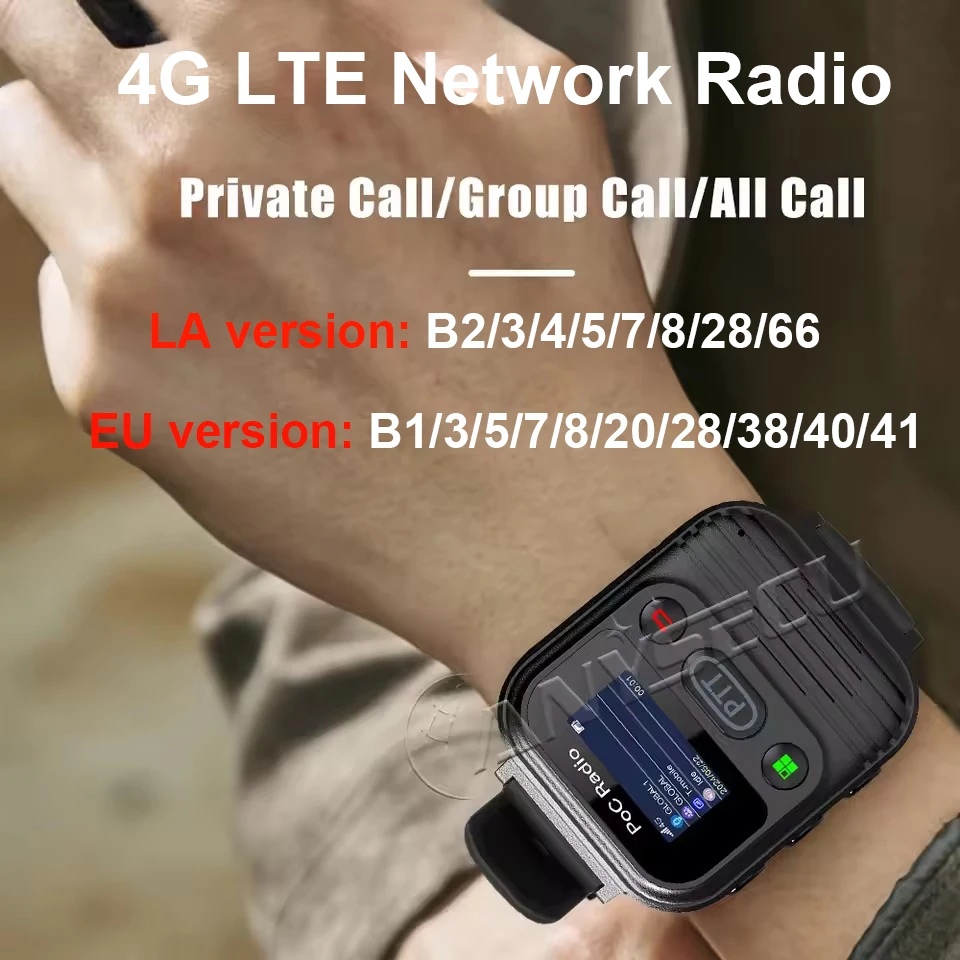 New Anysecu M2 4G Radio Watch PTT Direct Talk RTOS System Work With Global-PTT Mini LTE Walkie Talkie
