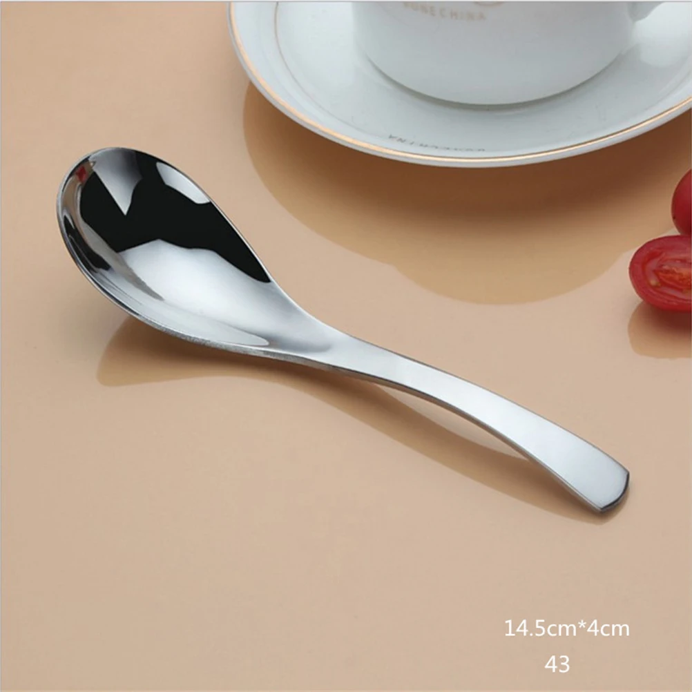 

3 Pcs Stainless Steel Soup Spoon Set Easy Maintenance for School Work Travel Kitchen Bar Utensils