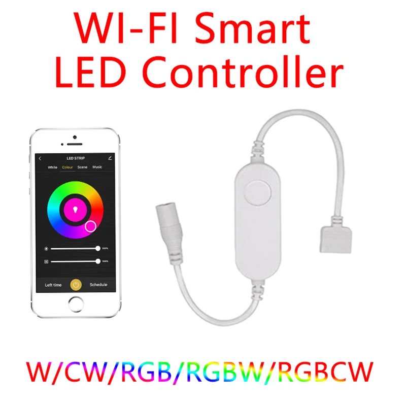 IHSENO WiFi Smart Mini Led Controller DC12V-24V RGBW RGBWW RGB+CCT Light Strip Controller TUYA Smart Life Work With Alexa Google 90 120cm light lines car tube underglow underbody system atmosphere lamp car rgb led 5050 smd dc12v 6000k