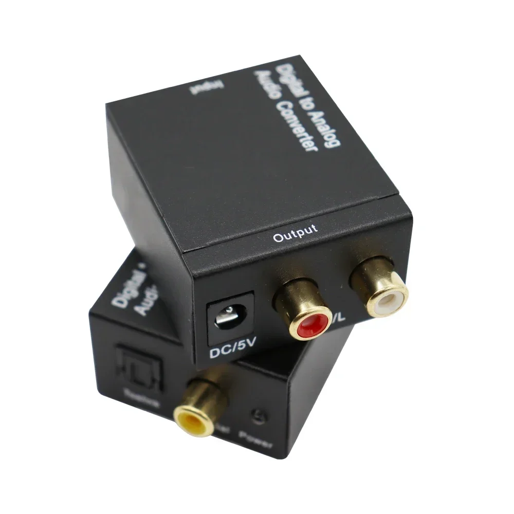 3.5MM Jack 2*RCA Amplifier Decoder Digital to Analog Audio Converter Optical Fiber Coaxial Signal to Analog DAC Spdif