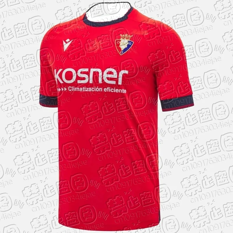 24-25 جديد حار الصيف قميص لا ليجا Osasuna قميص ثلاثية الأبعاد مطبوعة الرجال والنساء قميص كرة القدم الرياضة عادية كبيرة الحجم قميص موتو