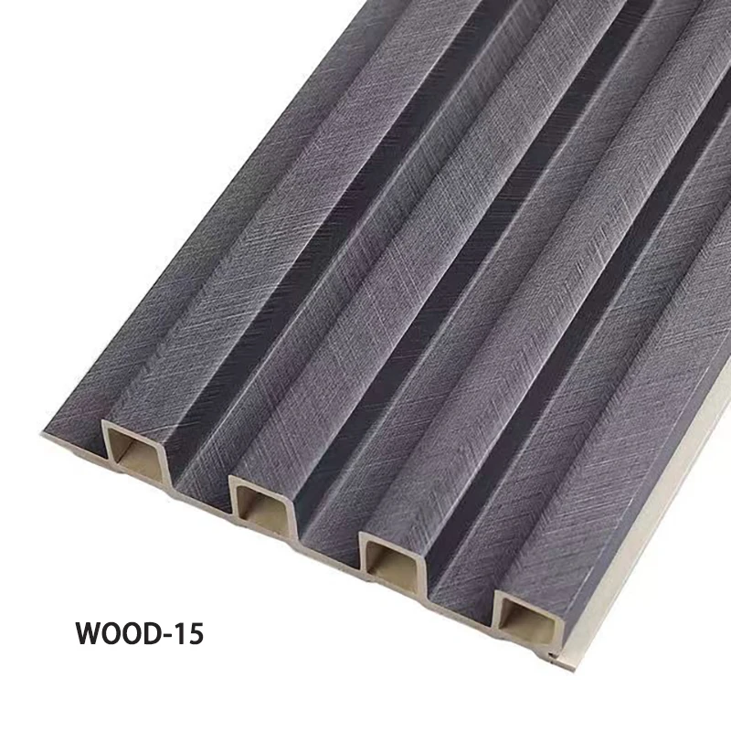 10 Pcs 2300MMX160MMX22MM Flut Wall Panels WPC Wood Color Interior Decoration Facade Building Bamboo Fiber Material Board