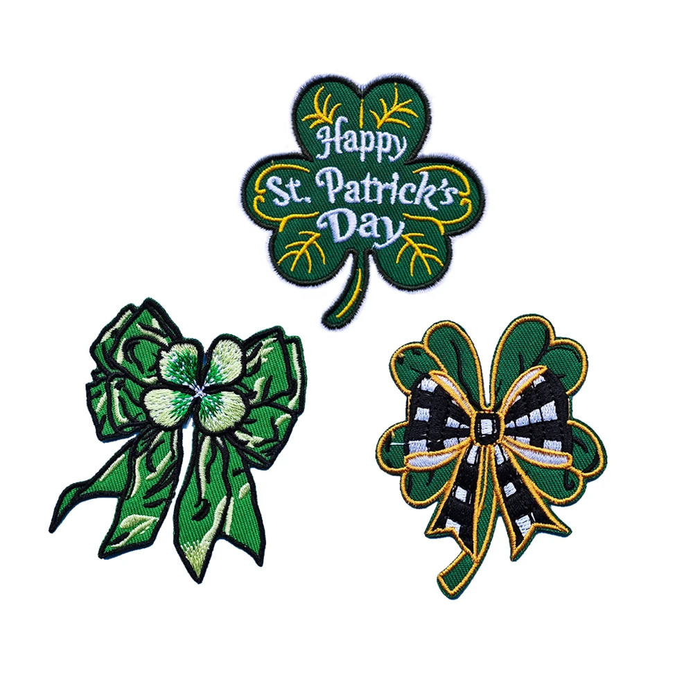 St. Patrick's Day Lucky Grass Emblem Clothing Accessories Badge Sticker Embroidered Embroidery Sticker Iron-on Patches