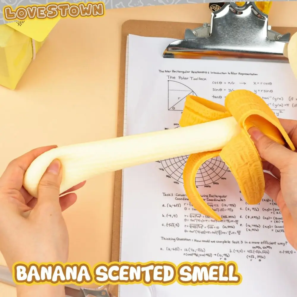 Anti-ansiedade perfumado banana squeeze brinquedo fidget fruta estresse brinquedo sensorial artificial para crianças adultos