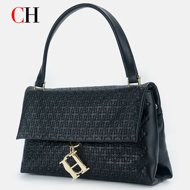 

CH Handbag For Women Luxury Designer Shoulder Bag Fashion Embossed Leather Top Handle Bag Elegant Clutch Bag For Daily Use