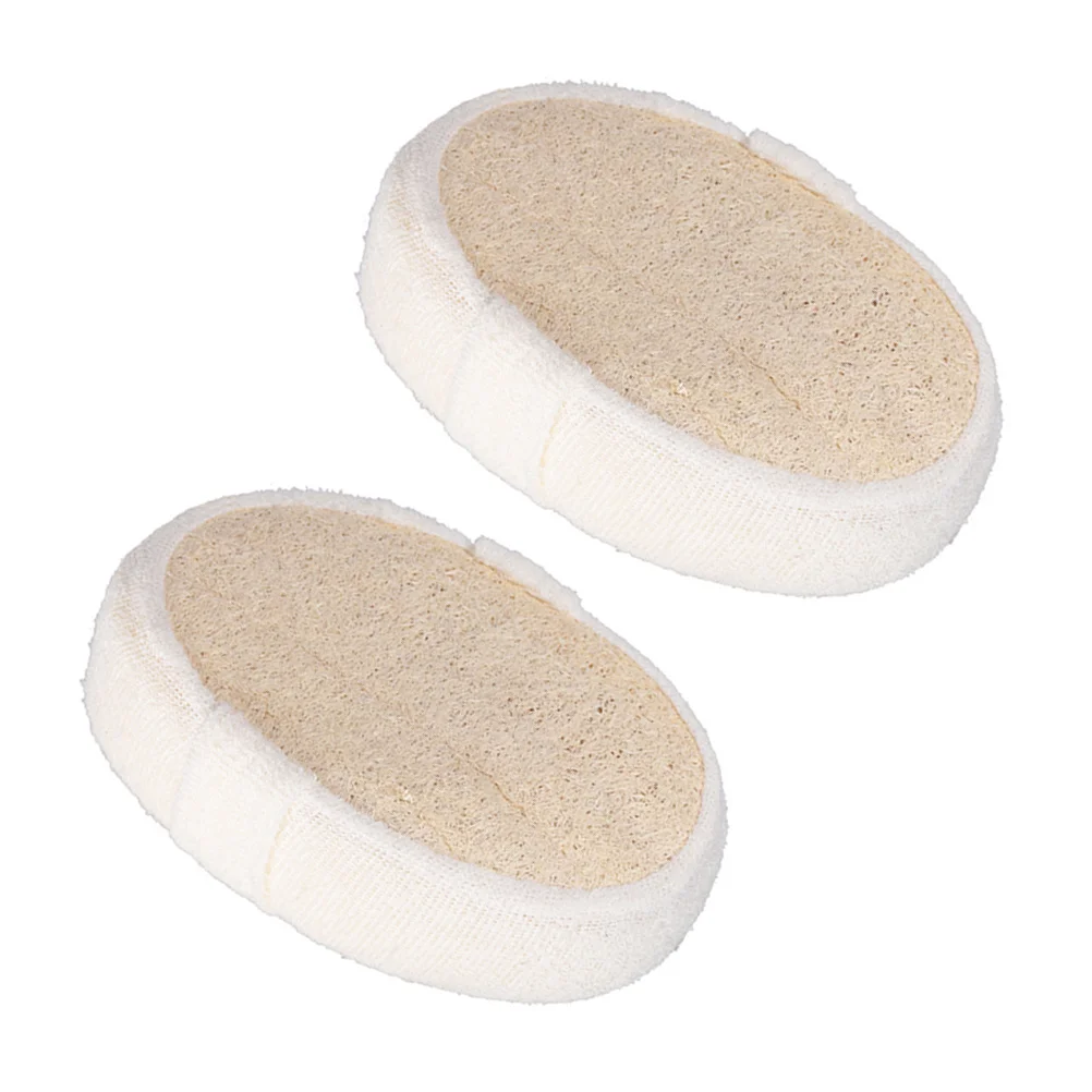 

2Pcs Oval Natural Exfoliating Loofah Sponge Pads Bath Shower Loofah Sponge Pad Skin Exfoliation Remove Rough Skin