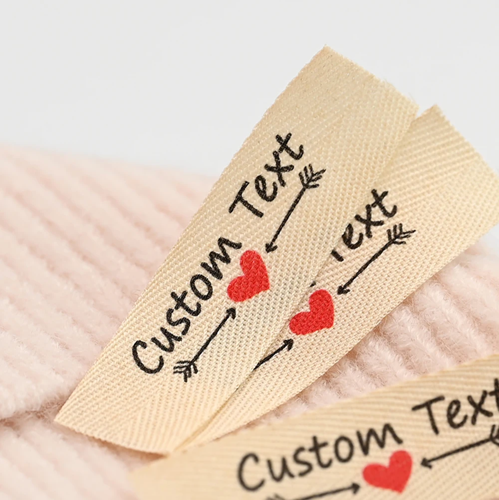 Custom Cotton Twill Label 0.59"x2.36" for Knit Headband Ear Warmer – Soft Washable Printed Tag for Winter Accessories 3