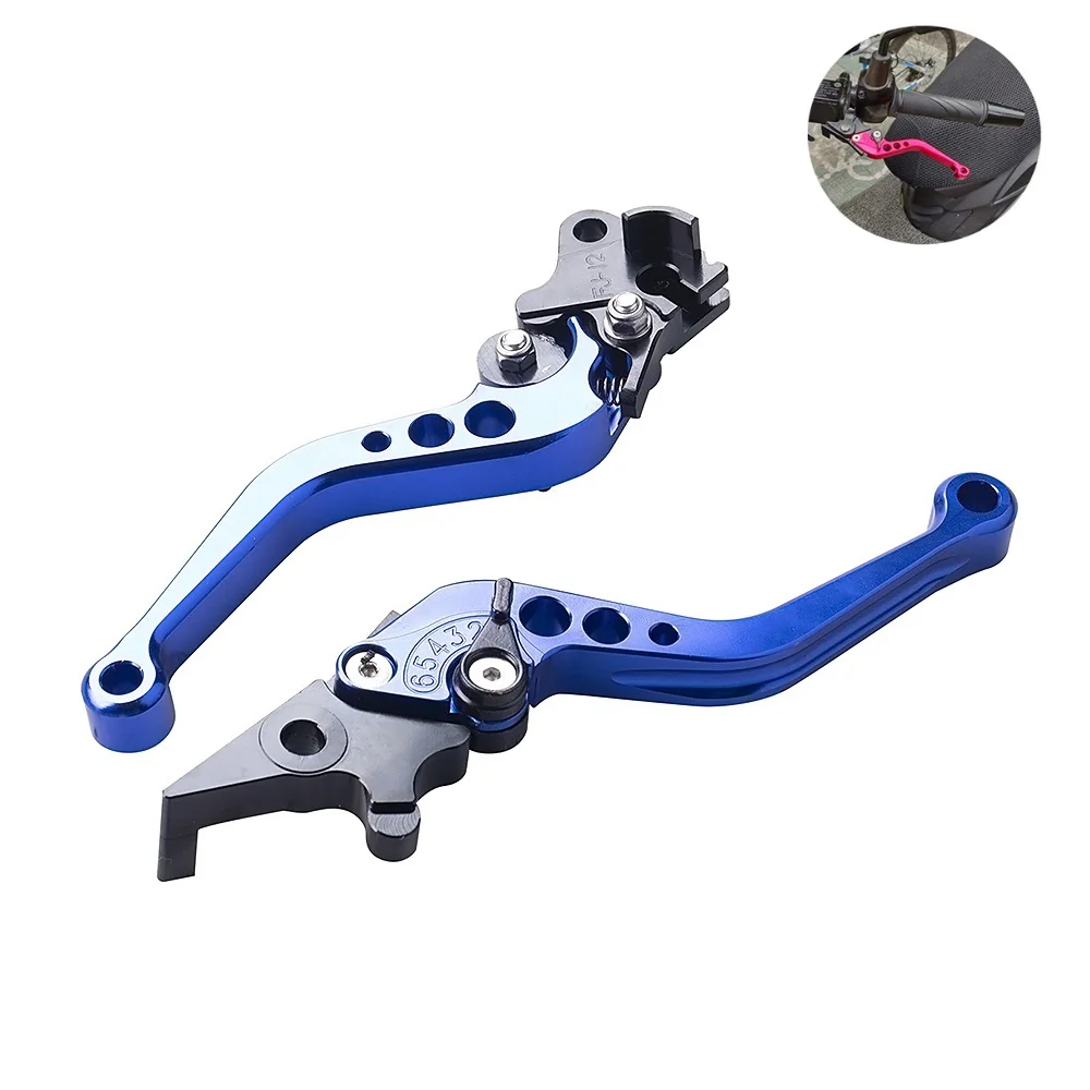 2 Pcs CNC Alloy Motorcycle Brake Handle Adjustable Size Motorcycle Motorbike Modification Clutch Disc Brake Lever Handle