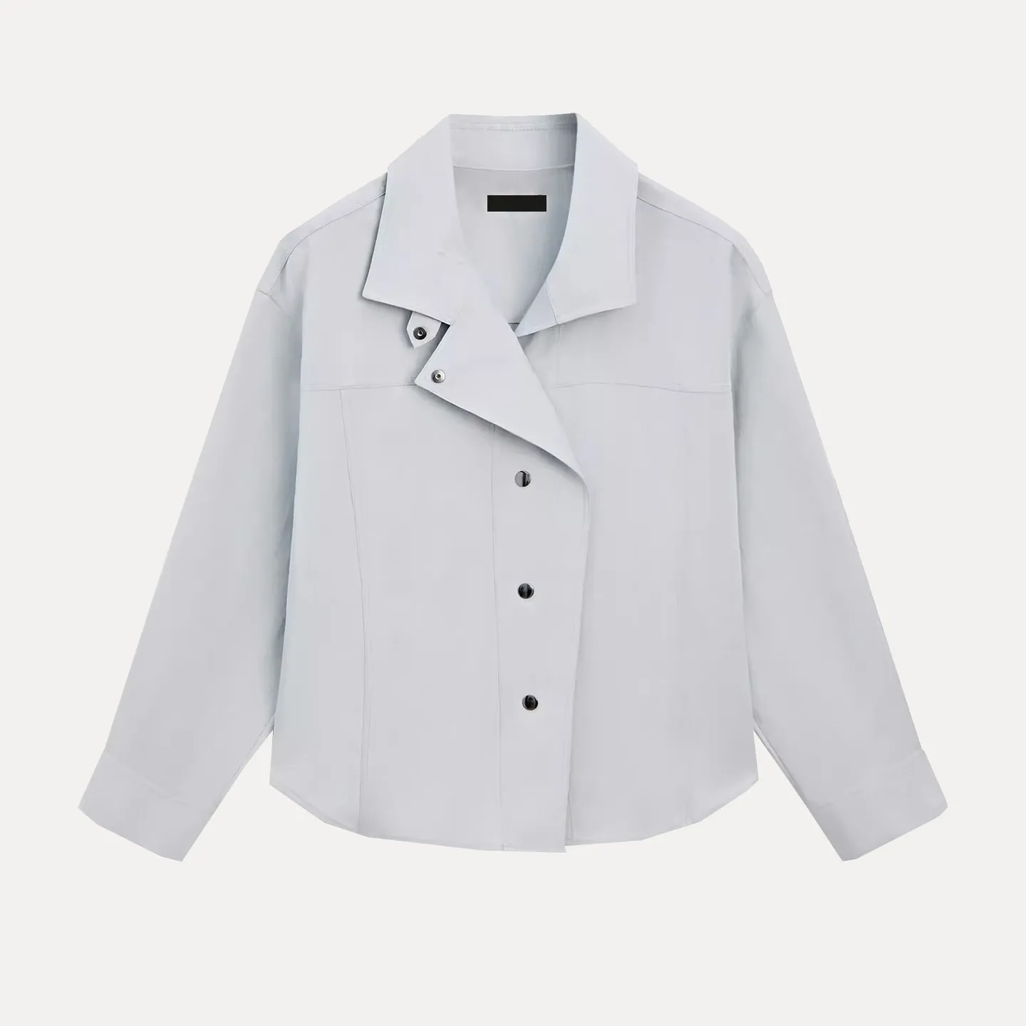 

Faionable High Collar Long Sve irt Women's Spring 2026 New Arrival Versatile Commute irt European Sle Straight Cut