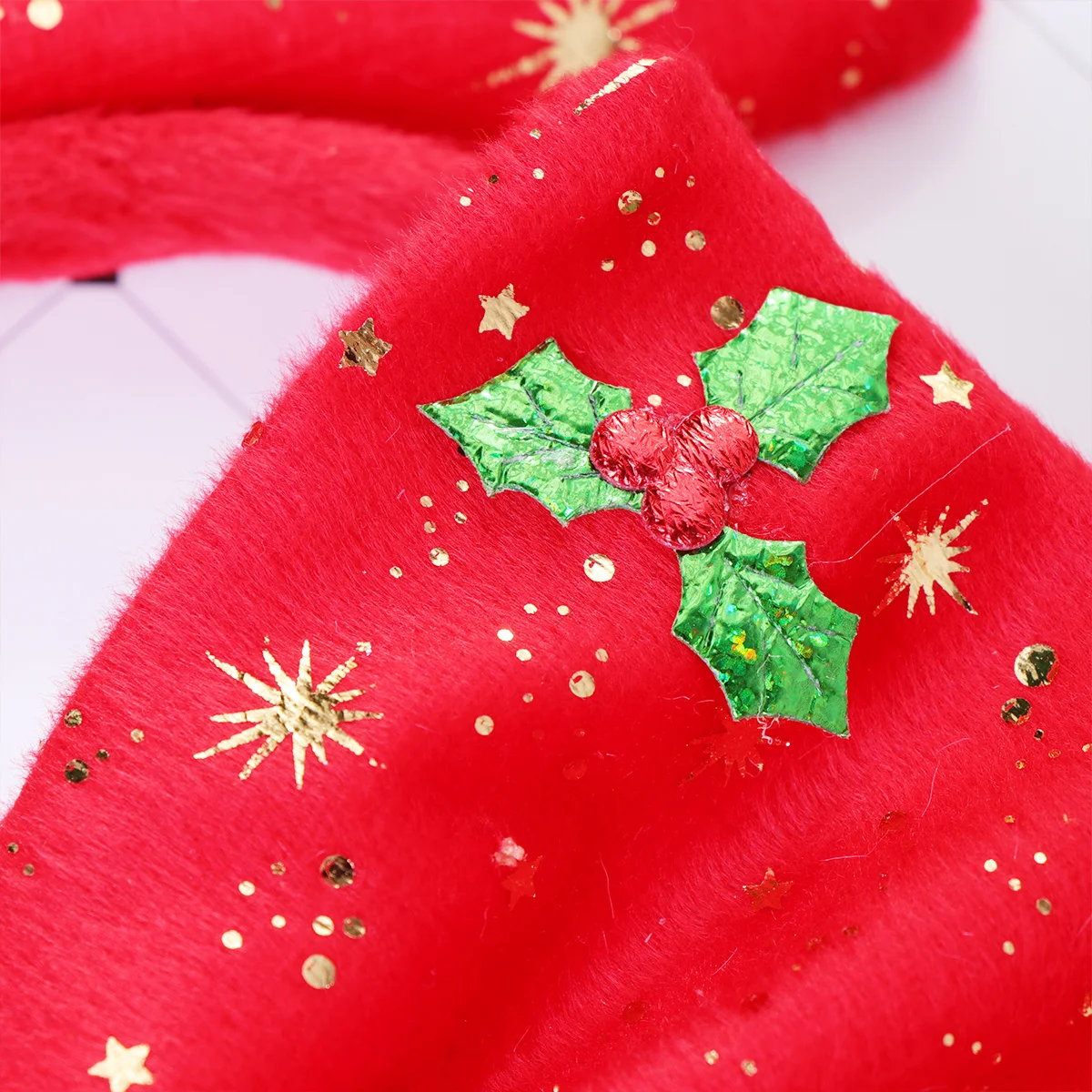 

2Pcs Christmas Bowknot Hair Hoops Red Flannelette Hair Band Little Star Pattern Festival Headwrap Headdress