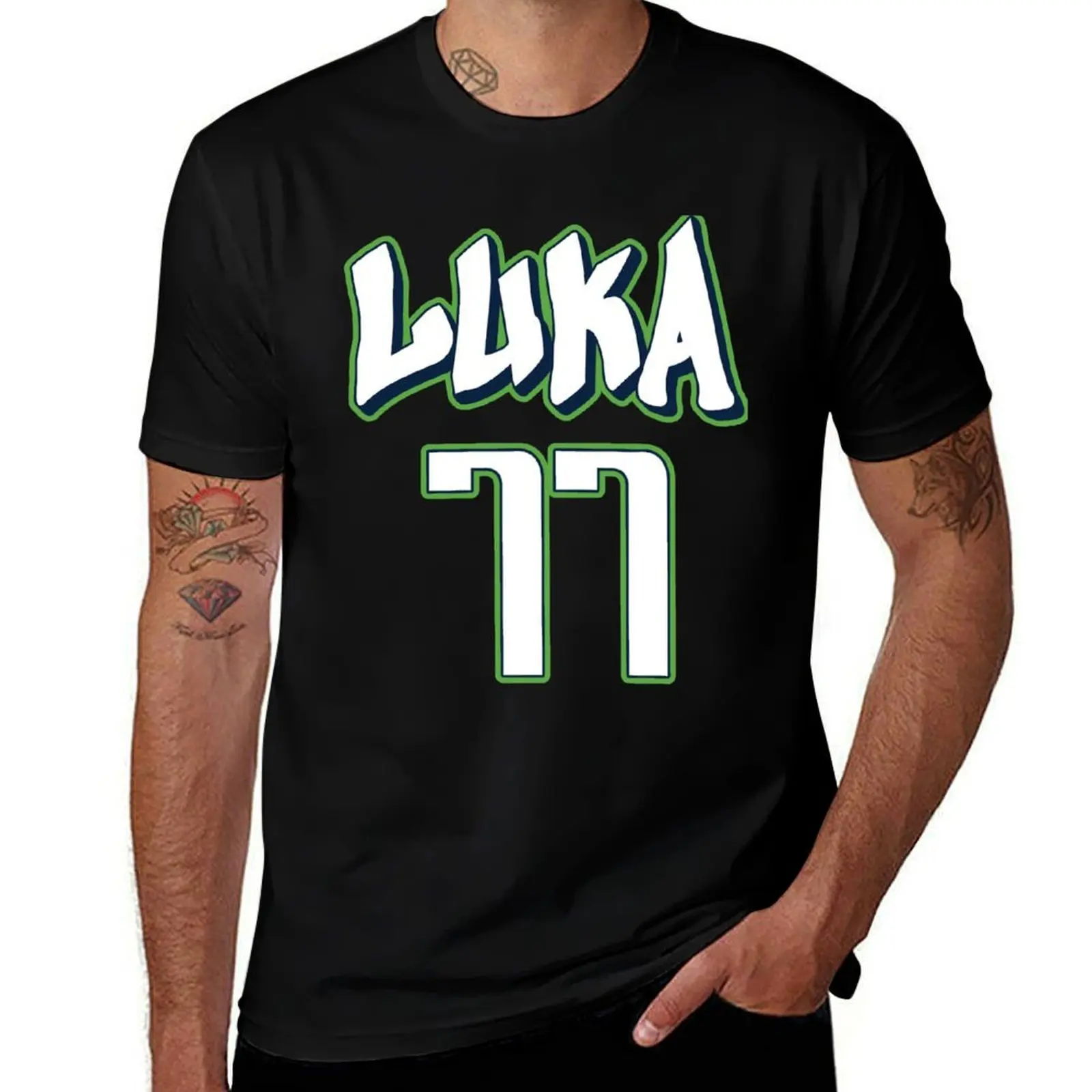 

Luka Doncic 77 City Jersey T-Shirt Durable Work Wear T-Shirt