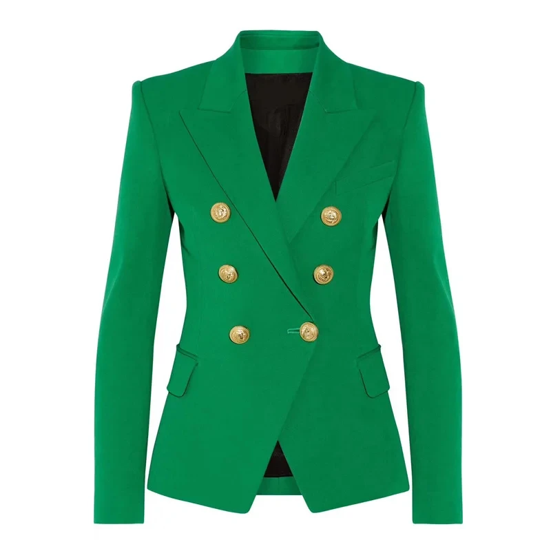 HarleyFashion Classic Design Women Elegant Style Casual Blazers Solid Color Slim Autumn Green Blazer High Quality