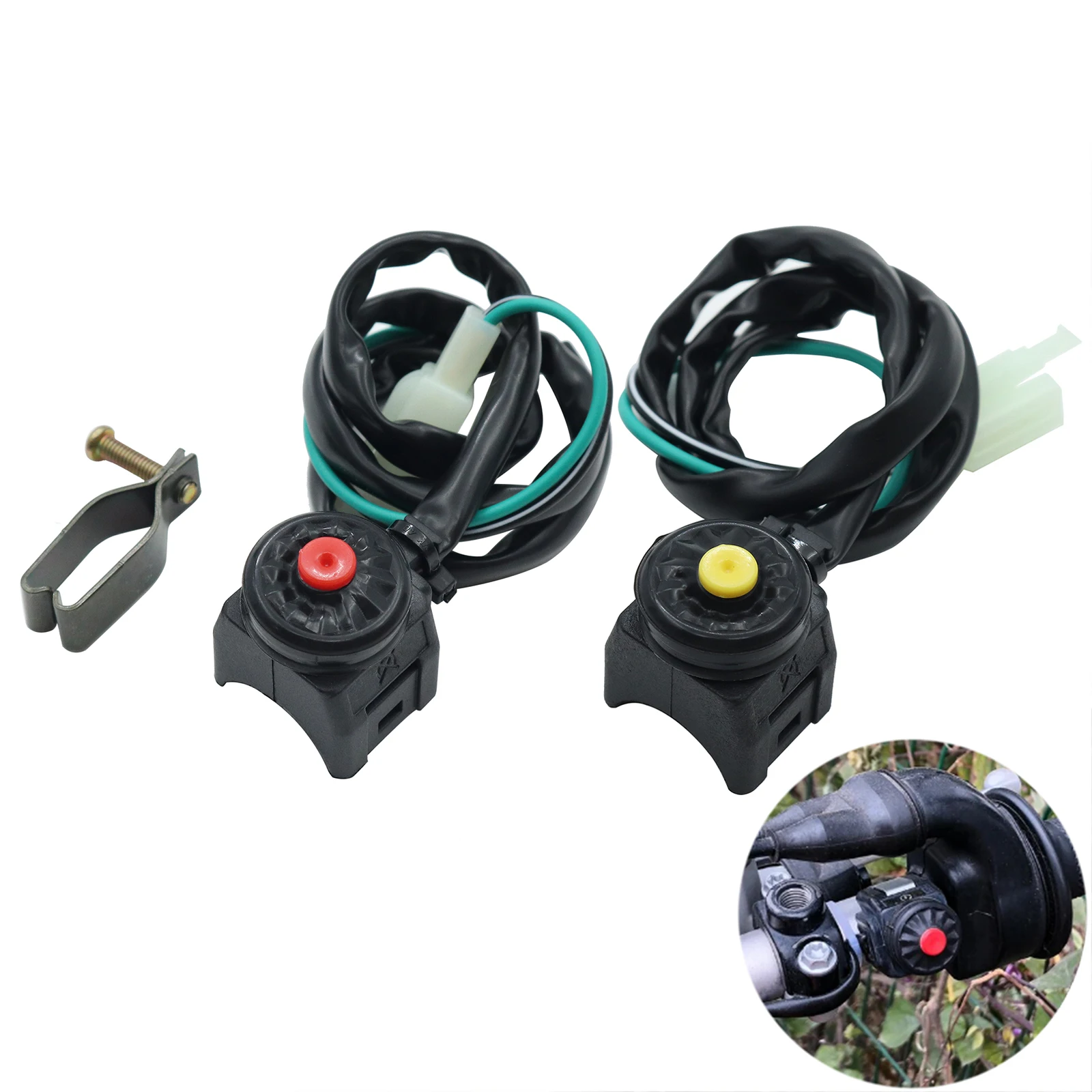 Interruptor de Arranque y Parada para Motocicleta, Botón de Bocina NO/OFF, Convertidor Eléctrico de Contacto Común para Yamaha, KTM, Honda, Kawasaki, ATV, UTV, etc.