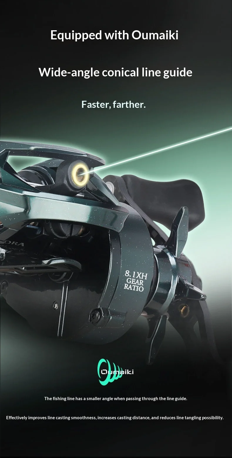 Hasida Baitcasting-Rolle Aurora Air CF Ultraleicht 109g Kohlefaser-Gehäuse Halb-Keramik-Lager Weitwurf-Angelrolle – Detail 18
